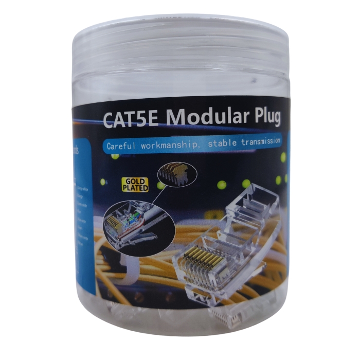 VELVU RJ45 Connector Plug (Box of 100 Pcs) – High-Performance 8P8C Gold Plated Network Connectors for Cat5, Cat5e & Cat6 LAN Cables 2 VELVU RJ45 Connector Plug (Box of 100 Pcs) – High-Performance 8P8C Gold Plated Network Connectors for Cat5, Cat5e & Cat6 LAN Cables - Image 2